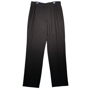 Susan Graver Essentials Black Wide Leg Ponte Knit Pull On Pants Size Medium